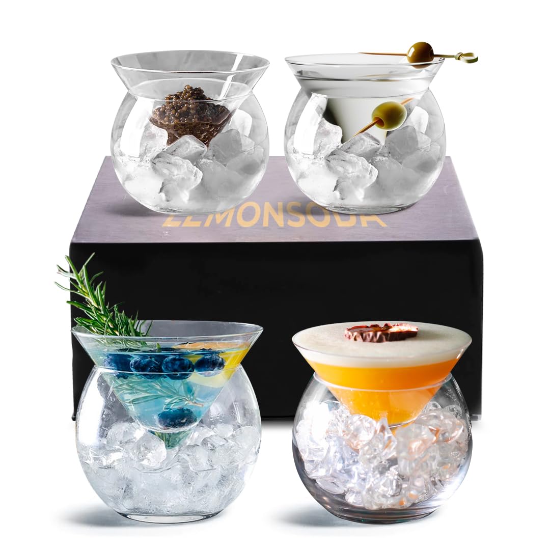⭐︎ Dinnerwithmarcolini⭐︎ Amazon.com | LEMONSODA Stemless Martini Glasses with Chiller